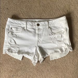 American eagle white denim shorts